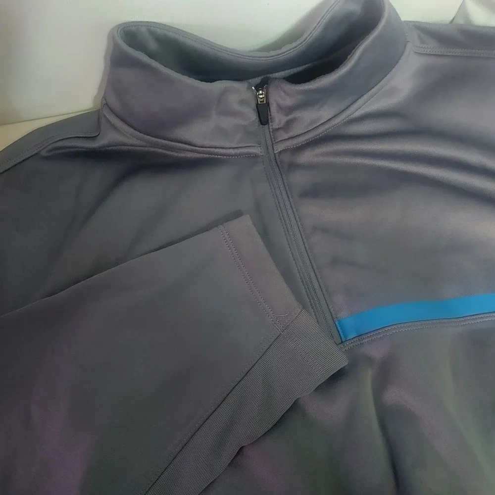 Nike Gray Pullover Quarter Zip Long Sleeve Golf‎ Jacket Mens